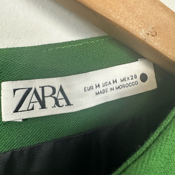Zara Tailored Green Long Sleeve Mini Dress Sz M - Picture 15 of 16